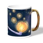 كوب قهوة بمقبض ذهبي بتصميم وداع إيس ون بيس