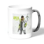 كوب قهوة بمقبض فضي بتصميم أبيكس ليجندز كريبتو