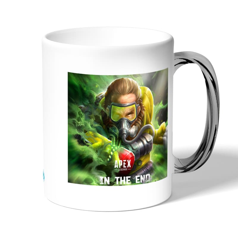 كوب قهوة بمقبض فضي بتصميم أبيكس ليجندزالقنبله السام كوب قهوة بمقبض فضي بتصميم أبيكس ليجندزالقنبله السام