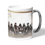 كوب قهوة بمقبض فضي بتصميم أساسنز كريد جميع الشخصيات