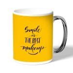 كوب قهوة بمقبض فضي بتصميم ابتسامه