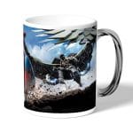 كوب قهوة بمقبض فضي بتصميم اجنحة النسر سبايدر مان ايرون مان