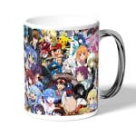 كوب قهوة بمقبض فضي بتصميم الشخصيات اللطيفه كل الانميات