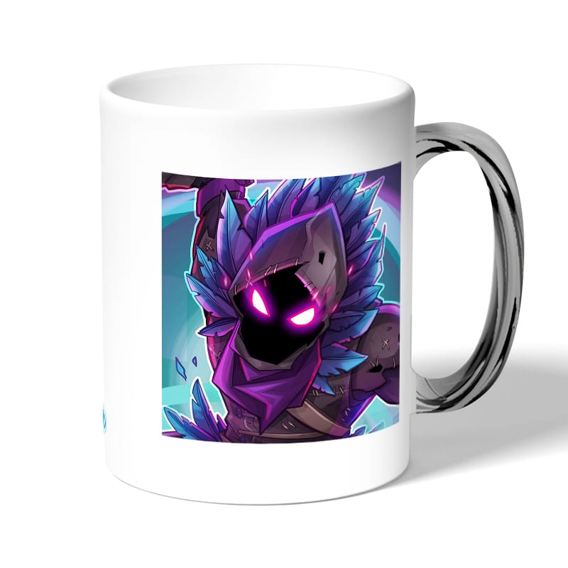 كوب قهوة بمقبض فضي بتصميم الغراب رافين فورت نايت كوب قهوة بمقبض فضي بتصميم الغراب رافين فورت نايت