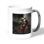 كوب قهوة بمقبض فضي بتصميم القتال ضد سبايدر مان