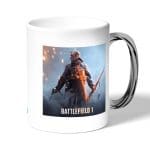 كوب قهوة بمقبض فضي بتصميم اللعبه القتاليه باتلفيلد 1