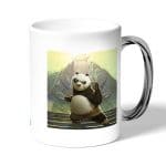 كوب قهوة بمقبض فضي بتصميم بو كونغ فو باندا