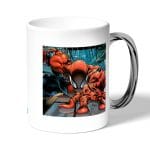 كوب قهوة بمقبض فضي بتصميم تسلق الجدران سبايدر مان