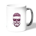 كوب قهوة بمقبض فضي بتصميم جمجمه انيقه