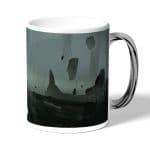 كوب قهوة بمقبض فضي بتصميم حافة العالم ديث ستراندنغ