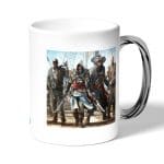 كوب قهوة بمقبض فضي بتصميم حرب بحريه أساسنز كريد