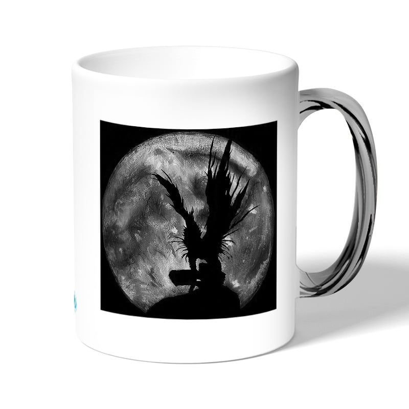 كوب قهوة بمقبض فضي بتصميم ديث نوت الشيطان ريوك كوب قهوة بمقبض فضي بتصميم ديث نوت الشيطان ريوك