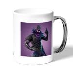 كوب قهوة بمقبض فضي بتصميم  رافين فورتنايت