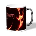 كوب قهوة بمقبض فضي بتصميم رقصة الهينوكامي غاكورا