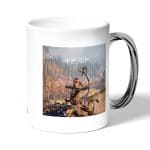 كوب قهوة بمقبض فضي بتصميم رماية أسهم إلوي هورايزن زيرو داون