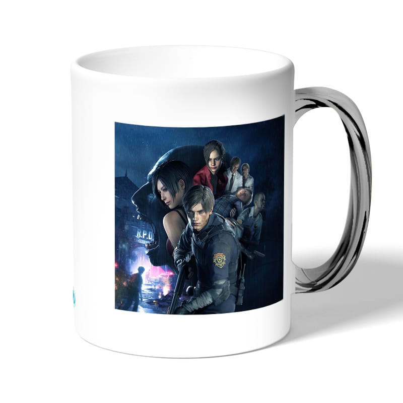 كوب قهوة بمقبض فضي بتصميم ريزدنت ايفل 2 جميع الشخصيات كوب قهوة بمقبض فضي بتصميم ريزدنت ايفل 2 جميع الشخصيات