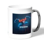 كوب قهوة بمقبض فضي بتصميم سبايدر مان الرائع