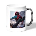 كوب قهوة بمقبض فضي بتصميم  سبايدر مان الصغير