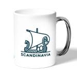 كوب قهوة بمقبض فضي بتصميم سفينة