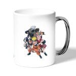 كوب قهوة بمقبض فضي بتصميم شخصيات ناروتو وهم صغار