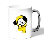 كوب قهوة بمقبض فضي بتصميم شخصيه شيمي BT21