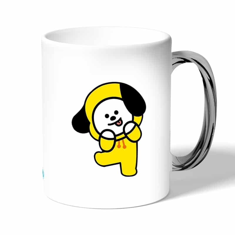 كوب قهوة بمقبض فضي بتصميم شخصيه شيمي BT21 كوب قهوة بمقبض فضي بتصميم شخصيه شيمي BT21