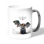 كوب قهوة بمقبض فضي بتصميم صياد وحوش ذا ويتشر