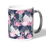 كوب قهوة بمقبض فضي بتصميم فلامنغو