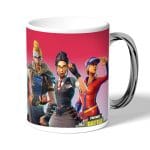 كوب قهوة بمقبض فضي بتصميم فورت نايت باتل رويال