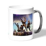 كوب قهوة بمقبض فضي بتصميم قتال الزومبي فورت نايت