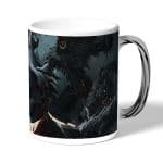 كوب قهوة بمقبض فضي بتصميم  قتال الوحوش بلود بورن