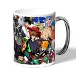 كوب قهوة بمقبض فضي بتصميم قتال كل الانميات