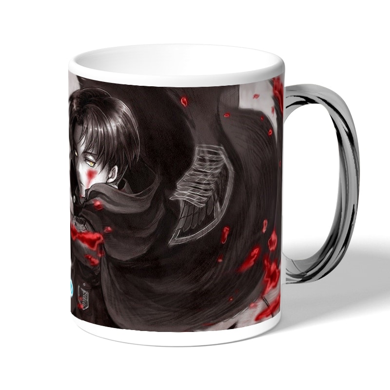 كوب قهوة بمقبض فضي بتصميم قتال ليفاي هجوم العمالقة كوب قهوة بمقبض فضي بتصميم قتال ليفاي هجوم العمالقة