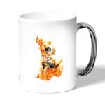 كوب قهوة بمقبض فضي بتصميم قوة إيس من ون بيس