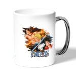 كوب قهوة بمقبض فضي بتصميم قوة الثلاثة أشقاء ون بيس