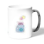 كوب قهوة بمقبض فضي بتصميم كرتون كاميرا