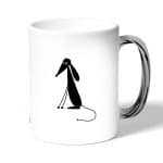 كوب قهوة بمقبض فضي بتصميم كلب كرتوني