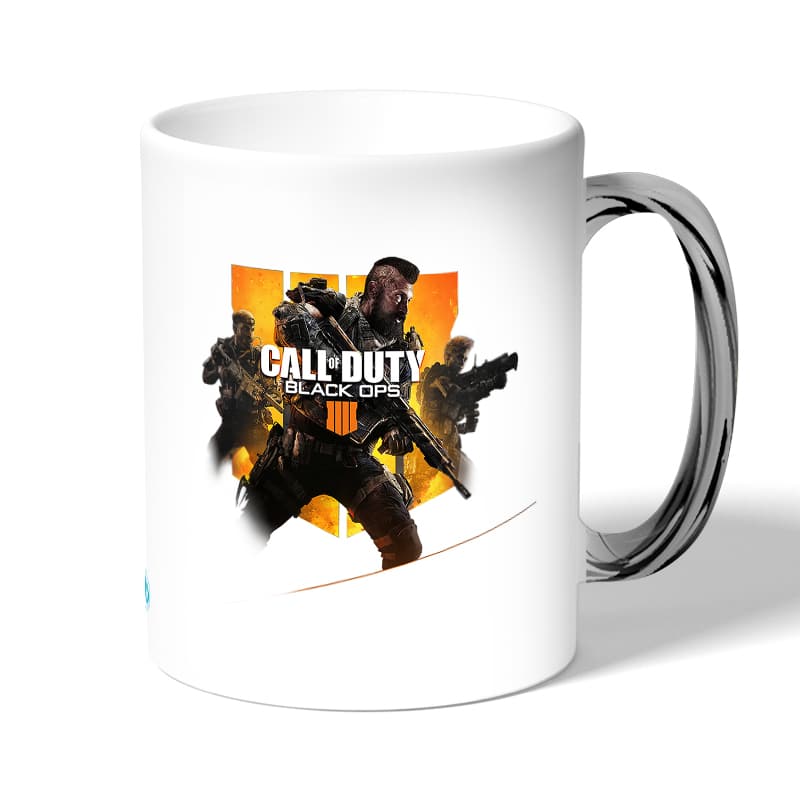 كوب قهوة بمقبض فضي بتصميم كول أوف ديوتي بلاك أوبس كوب قهوة بمقبض فضي بتصميم كول أوف ديوتي بلاك أوبس