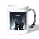 كوب قهوة بمقبض فضي بتصميم ليون وكلير رزدنت إيفل 2