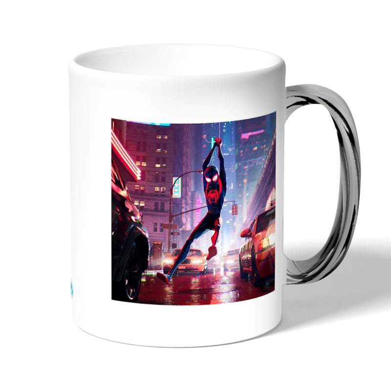 كوب قهوة بمقبض فضي بتصميم مايلز مورالز سبايدر مان كوب قهوة بمقبض فضي بتصميم مايلز مورالز سبايدر مان