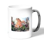 كوب قهوة بمقبض فضي بتصميم ناروتو وضع مضحك