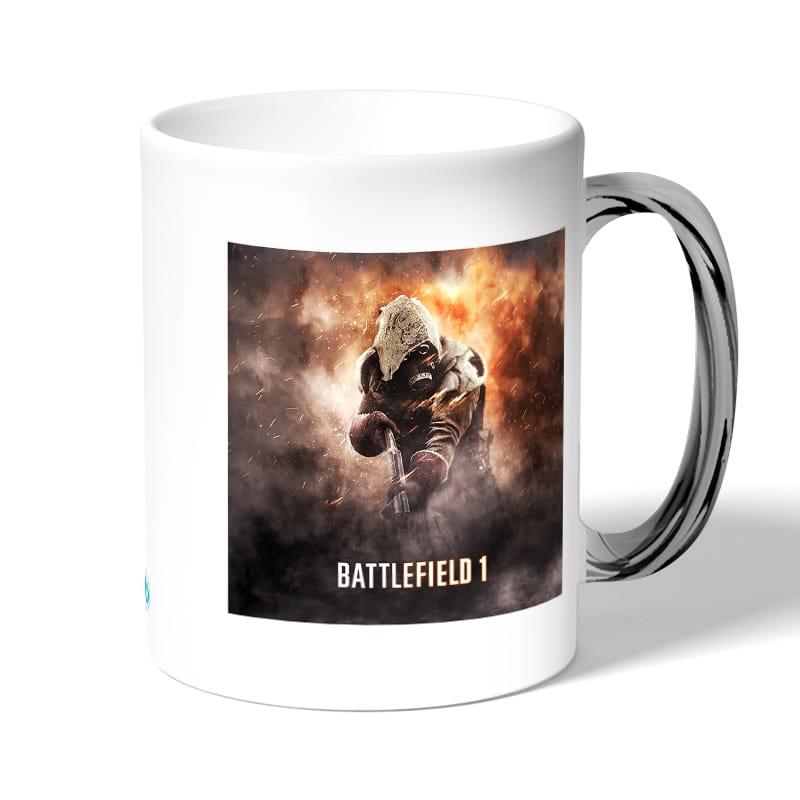 كوب قهوة بمقبض فضي بتصميم نداء الواجب باتلفيلد كوب قهوة بمقبض فضي بتصميم نداء الواجب باتلفيلد