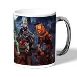 كوب قهوة بمقبض فضي بتصميم هالوين فورت نايت