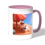 كوب قهوة بمقبض وردي بتصميم اجازه أولاف