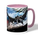 كوب قهوة بمقبض وردي بتصميم اجنحة النسر سبايدر مان ايرون مان