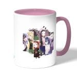 كوب قهوة بمقبض وردي بتصميم اصدقاء قاتل شيطان