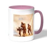 كوب قهوة بمقبض وردي بتصميم اطلاق النار باتلفيلد