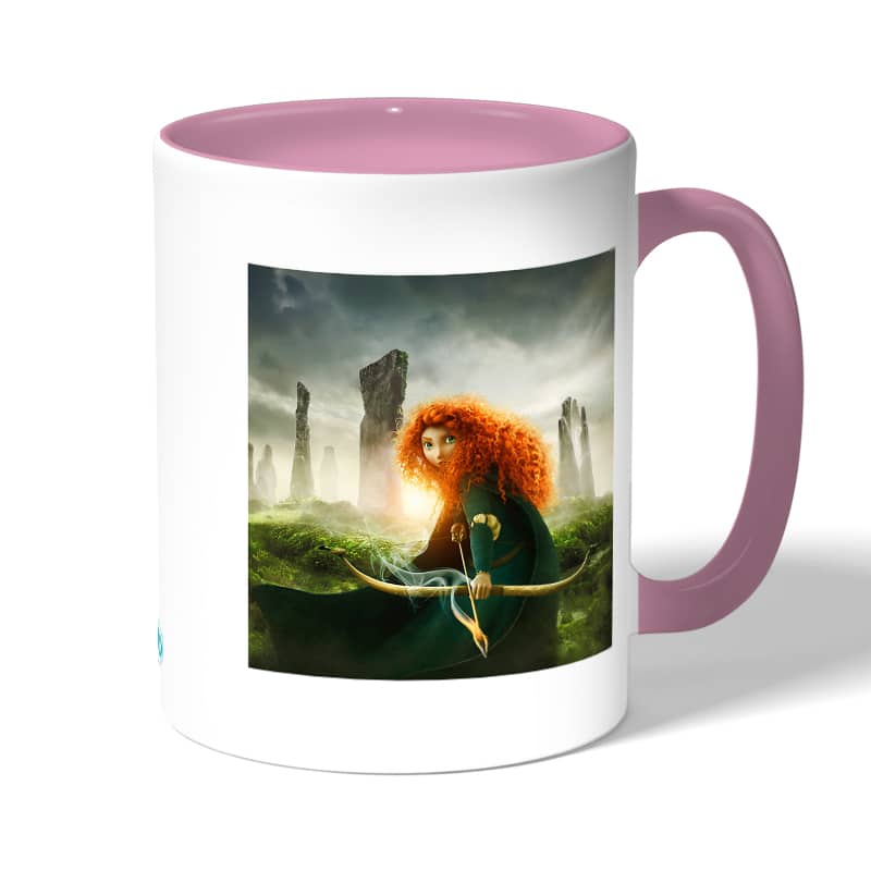 كوب قهوة بمقبض وردي بتصميم الأميرة صاحبة القوس والسهم كوب قهوة بمقبض وردي بتصميم الأميرة صاحبة القوس والسهم