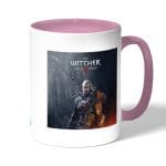 كوب قهوة بمقبض وردي بتصميم الامساك برؤوس الوحوش ذا ويتشر 3 وايلد هانت