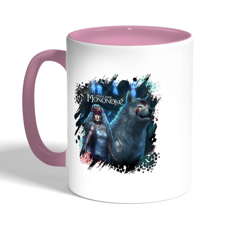كوب-قهوة-بمقبض-وردي-بتصميم-الاميرة-مونونوكي-في-الغابة-2